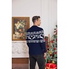 image:imageCOOFANDY Mens Christmas Sweater Ugly Cardigan Sweater Reindeer Snowflake Santa Holiday Xmas Knitted SweaterNavy Blue Reindeersnowflake