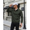 image:imageCOOFANDY Mens Corduroy Sweatshirt 14 Button Long Sleeve PulloverArmy Green