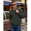 image:imageCOOFANDY Mens Corduroy Sweatshirt 14 Button Long Sleeve PulloverArmy Green