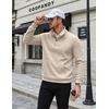 image:imageCOOFANDY Mens Corduroy Sweatshirt 14 Button Long Sleeve PulloverBeige