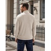 image:imageCOOFANDY Mens Corduroy Sweatshirt 14 Button Long Sleeve PulloverBeige