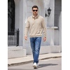 image:imageCOOFANDY Mens Corduroy Sweatshirt 14 Button Long Sleeve PulloverBeige
