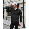 image:imageCOOFANDY Mens Corduroy Sweatshirt 14 Button Long Sleeve PulloverBlack