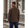 image:imageCOOFANDY Mens Corduroy Sweatshirt 14 Button Long Sleeve PulloverBrown