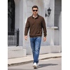 image:imageCOOFANDY Mens Corduroy Sweatshirt 14 Button Long Sleeve PulloverBrown