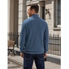 image:imageCOOFANDY Mens Corduroy Sweatshirt 14 Button Long Sleeve PulloverDark Blue