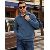 image:imageCOOFANDY Mens Corduroy Sweatshirt 14 Button Long Sleeve PulloverDark Blue