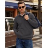 image:imageCOOFANDY Mens Corduroy Sweatshirt 14 Button Long Sleeve PulloverDark Grey