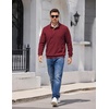 image:imageCOOFANDY Mens Corduroy Sweatshirt 14 Button Long Sleeve PulloverDeep Red