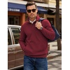 image:imageCOOFANDY Mens Corduroy Sweatshirt 14 Button Long Sleeve PulloverDeep Red