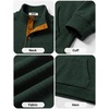 image:imageCOOFANDY Mens Corduroy Sweatshirt 14 Button Long Sleeve PulloverEvergreen