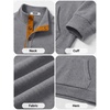 image:imageCOOFANDY Mens Corduroy Sweatshirt 14 Button Long Sleeve PulloverGrey