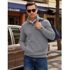image:imageCOOFANDY Mens Corduroy Sweatshirt 14 Button Long Sleeve PulloverGrey