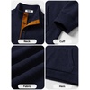 image:imageCOOFANDY Mens Corduroy Sweatshirt 14 Button Long Sleeve PulloverNavy Blue