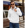 image:imageCOOFANDY Mens Corduroy Sweatshirt 14 Button Long Sleeve PulloverWhite