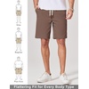 image:imageCOOFANDY Mens Cotton Chino Shorts 9 Inch Casual Shorts Summer Beach ShortsBrown