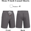 image:imageCOOFANDY Mens Cotton Chino Shorts 9 Inch Casual Shorts Summer Beach ShortsDark Gray