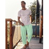 image:imageCOOFANDY Mens Cotton Linen Harem Pants Drawstring Casual Cropped Trousers Lightweight Loose Beach Yoga Pants with PocketsGreen