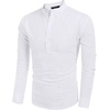 image:imageCOOFANDY Mens Cotton Linen Henley TShirts Long Sleeve Casual Beach Shirts01white