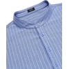 image:imageCOOFANDY Mens Cotton Linen Henley TShirts Long Sleeve Casual Beach ShirtsBlue Striped