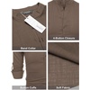 image:imageCOOFANDY Mens Cotton Linen Henley TShirts Long Sleeve Casual Beach ShirtsBrown