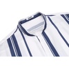 image:imageCOOFANDY Mens Cotton Linen Henley TShirts Long Sleeve Casual Beach ShirtsDark Blue Stripes