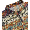 image:imageCOOFANDY Mens Cotton Linen Henley TShirts Long Sleeve Casual Beach ShirtsGeometric