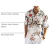image:imageCOOFANDY Mens Cotton Linen Henley TShirts Long Sleeve Casual Beach ShirtsKhaki Floral