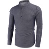 image:imageCOOFANDY Mens Cotton Linen Henley TShirts Long Sleeve Casual Beach ShirtsNavy Striped