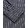 image:imageCOOFANDY Mens Cotton Linen Henley TShirts Long Sleeve Casual Beach ShirtsNavy Striped