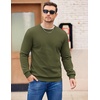 image:imageCOOFANDY Mens Fleece Pullover Crewneck Sweatshirts Soft Casual Long Sleeves Sweatshirt Crew Neck Pullover SweaterArmy Green