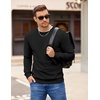 image:imageCOOFANDY Mens Fleece Pullover Crewneck Sweatshirts Soft Casual Long Sleeves Sweatshirt Crew Neck Pullover SweaterBlack