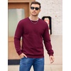 image:imageCOOFANDY Mens Fleece Pullover Crewneck Sweatshirts Soft Casual Long Sleeves Sweatshirt Crew Neck Pullover SweaterDark Red