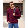 image:imageCOOFANDY Mens Fleece Pullover Crewneck Sweatshirts Soft Casual Long Sleeves Sweatshirt Crew Neck Pullover SweaterDark Red