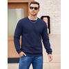image:imageCOOFANDY Mens Fleece Pullover Crewneck Sweatshirts Soft Casual Long Sleeves Sweatshirt Crew Neck Pullover SweaterNavy Blue