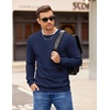 image:imageCOOFANDY Mens Fleece Pullover Crewneck Sweatshirts Soft Casual Long Sleeves Sweatshirt Crew Neck Pullover SweaterNavy Blue
