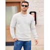 image:imageCOOFANDY Mens Fleece Pullover Crewneck Sweatshirts Soft Casual Long Sleeves Sweatshirt Crew Neck Pullover SweaterWhite