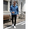 image:imageCOOFANDY Mens Hoodie Pullover Casual Hooded Sweatshirt Kangaroo PocketGrey Blue