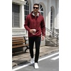 image:imageCOOFANDY Mens Hoodie Pullover Casual Hooded Sweatshirt Kangaroo PocketWine Red