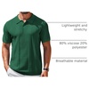 image:imageCOOFANDY Mens Knit Polo Shirts Short Sleeve Button Down Textured Polo ShirtDark Green