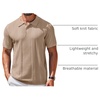 image:imageCOOFANDY Mens Knit Polo Shirts Short Sleeve Button Down Textured Polo ShirtKhaki