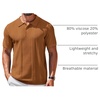 image:imageCOOFANDY Mens Knit Polo Shirts Short Sleeve Button Down Textured Polo ShirtLight Brown