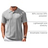 image:imageCOOFANDY Mens Knit Polo Shirts Short Sleeve Button Down Textured Polo ShirtLight Grey