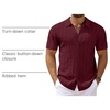 image:imageCOOFANDY Mens Knit Short Sleeve Shirts Button Down Summer Polo ShirtClaret