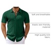 image:imageCOOFANDY Mens Knit Short Sleeve Shirts Button Down Summer Polo ShirtGreen