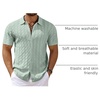 image:imageCOOFANDY Mens Knit Short Sleeve Shirts Button Down Summer Polo ShirtIce Green