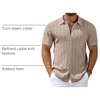 image:imageCOOFANDY Mens Knit Short Sleeve Shirts Button Down Summer Polo ShirtKhaki