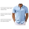 image:imageCOOFANDY Mens Knit Short Sleeve Shirts Button Down Summer Polo ShirtLight Blue