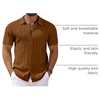 image:imageCOOFANDY Mens Knit Short Sleeve Shirts Button Down Summer Polo ShirtLight Brown