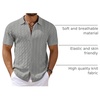 image:imageCOOFANDY Mens Knit Short Sleeve Shirts Button Down Summer Polo ShirtLight Gray